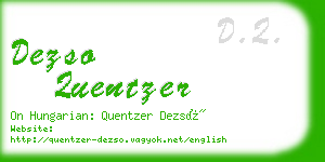 dezso quentzer business card